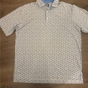 FootJoy White and Navy Floral Polo Shirt
